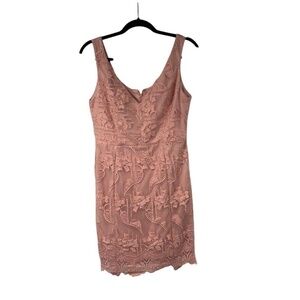 Nikibiki‎ Pink Lace Floral Bodycon Dress Sz M